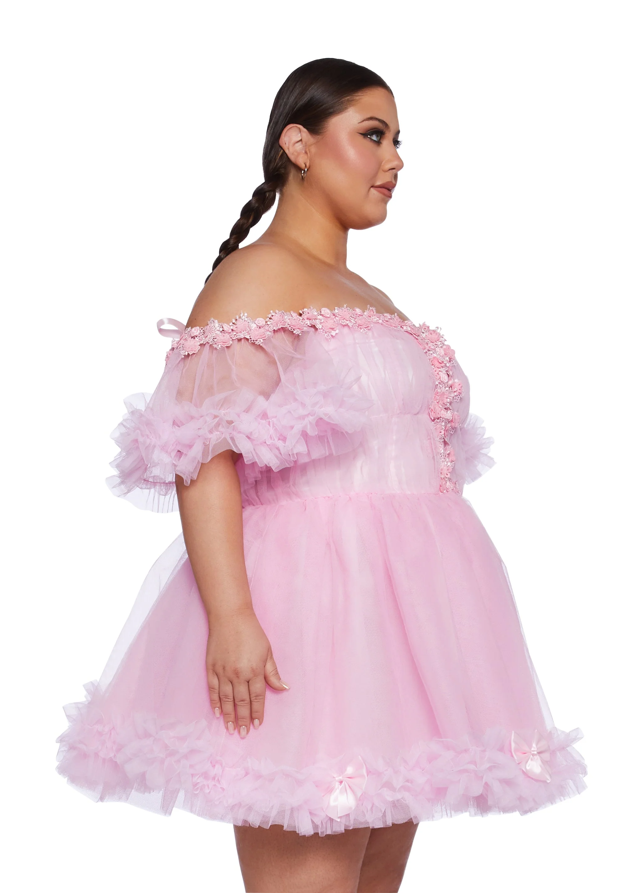 Winter Rose Mini Dress - Pink