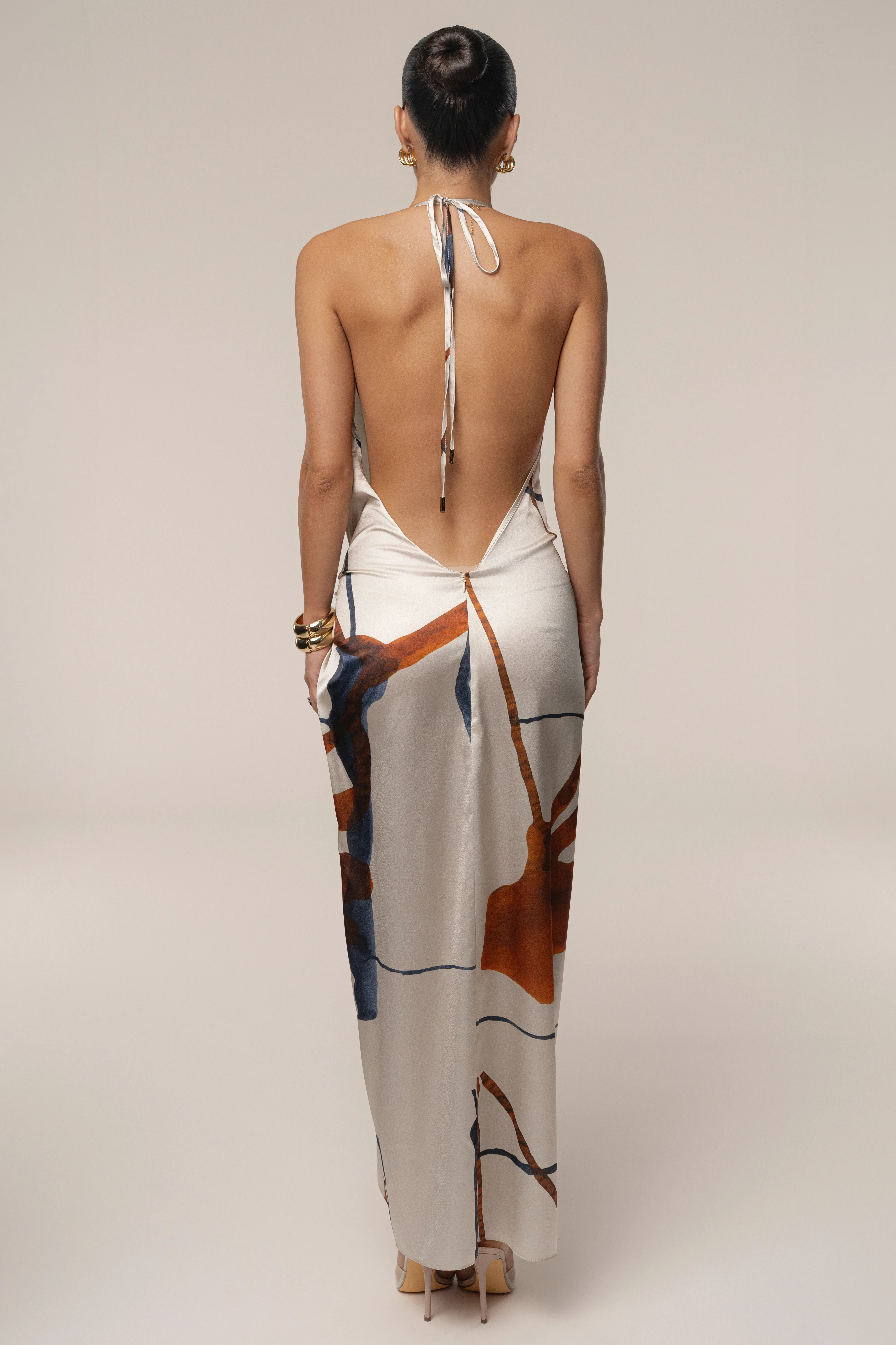 Ivory Malibu Satin Midi Dress