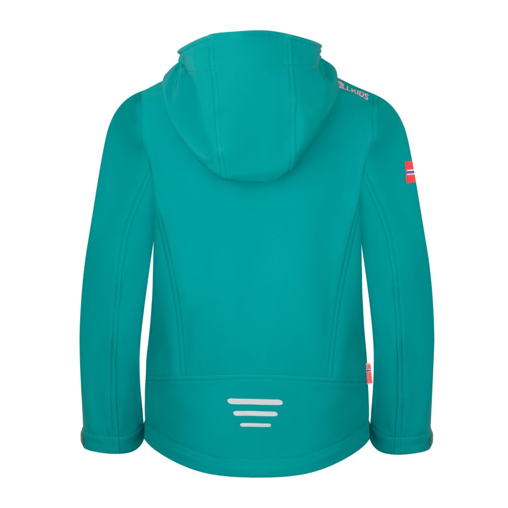 Trollkids Trollfjord Jacket Girls - Ocean Green/Coral Pink/Midnight Petrol