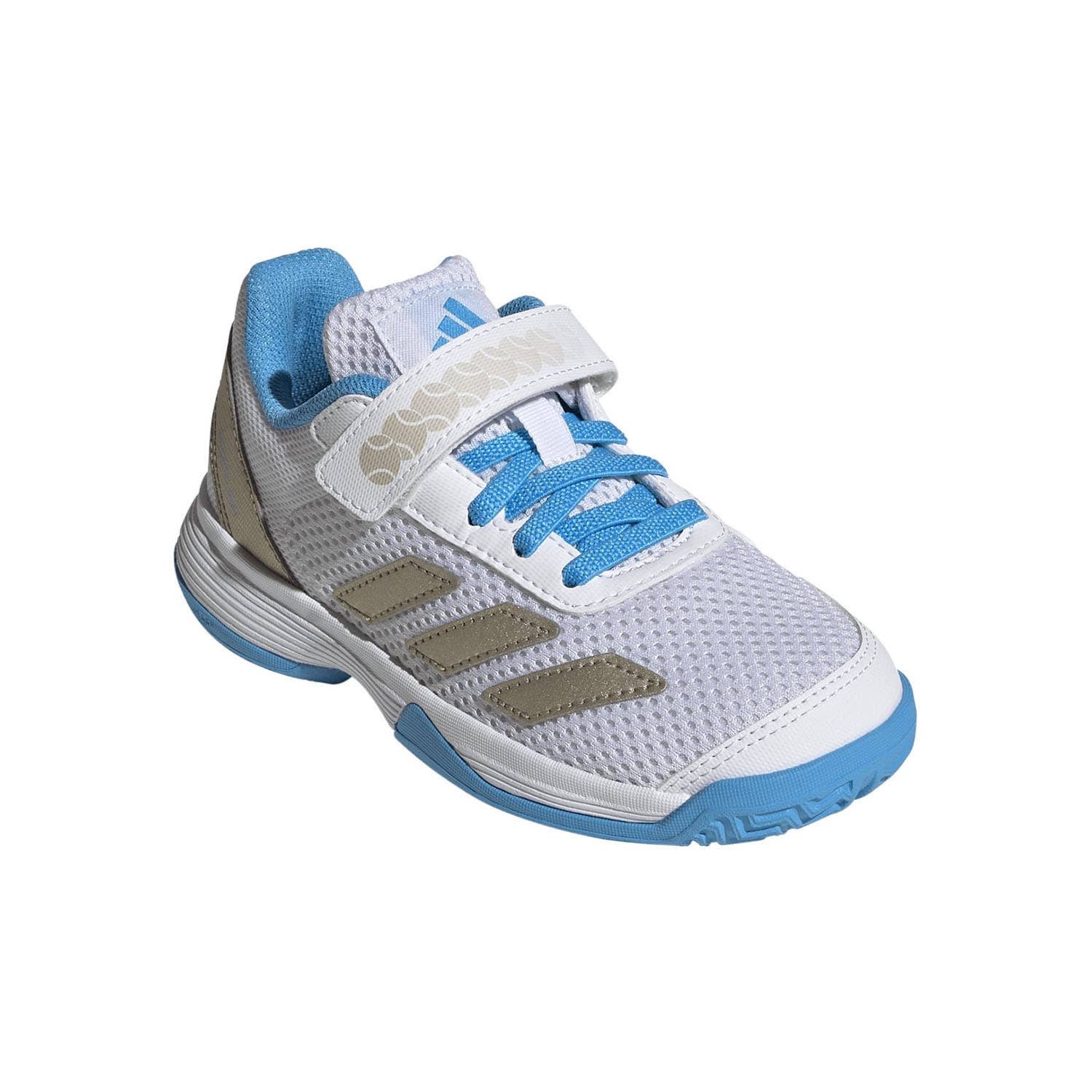 ADIDAS COURTFLASH CF CLAY WHITE/BLUE JUNIOR JP6686