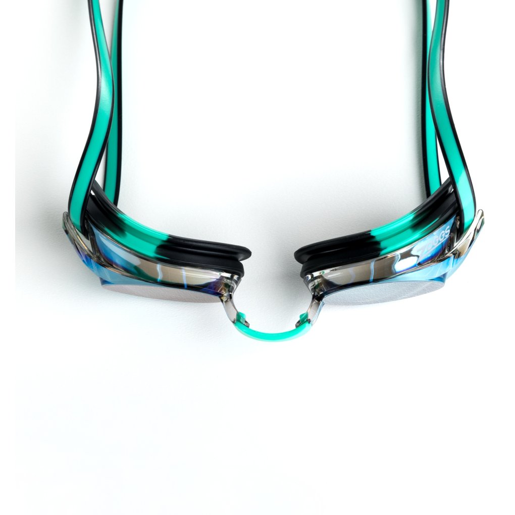 Zoggs Racer Titanium Swimming Goggles - Green/Black - Mirror Gold