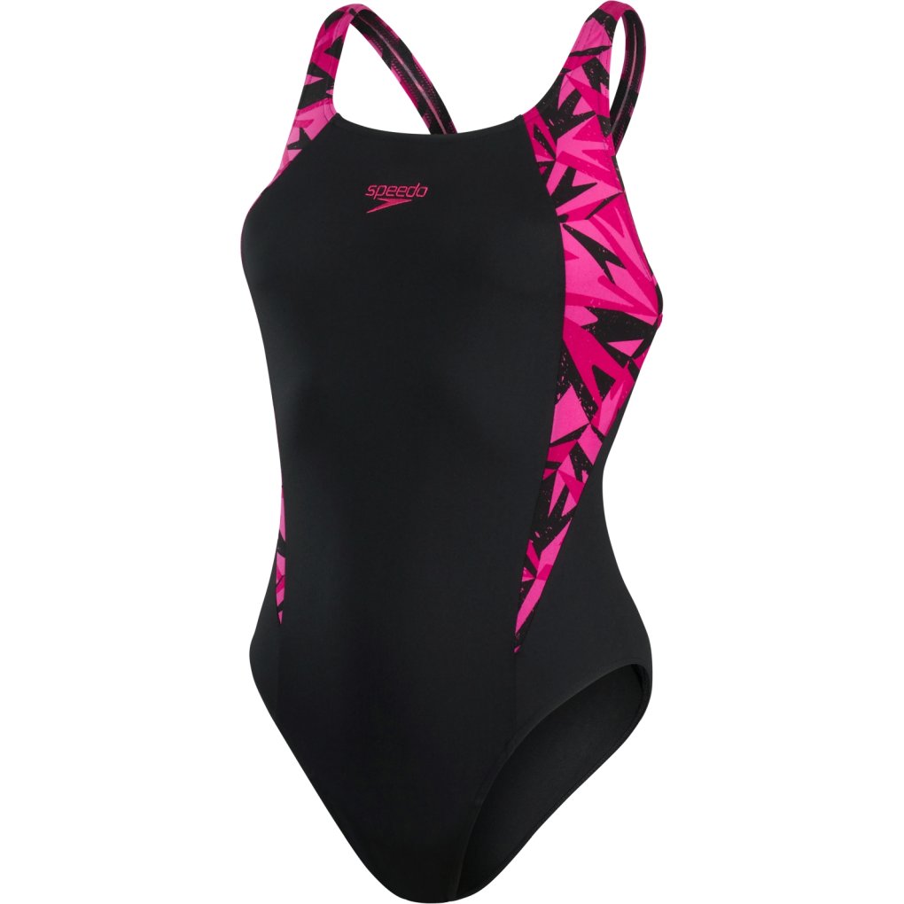 Speedo HyperBoom Splice Muscleback Swimsuit Women - black/electric pink/ecstatic pink