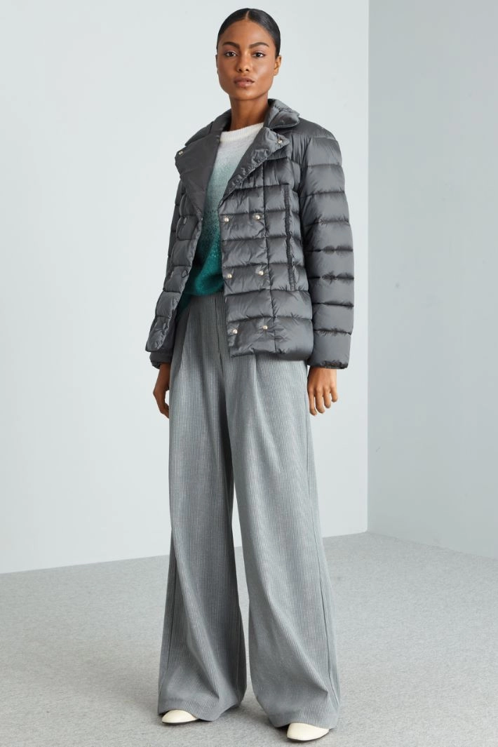 Padded jacket with elastic belt - GREY