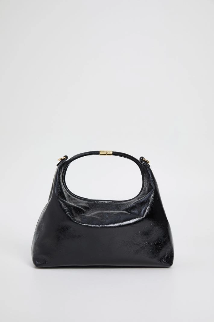Shiny leather bag - BLACK