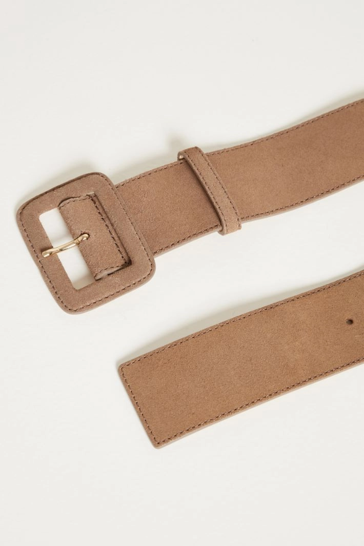 Suede belt - CAMEL