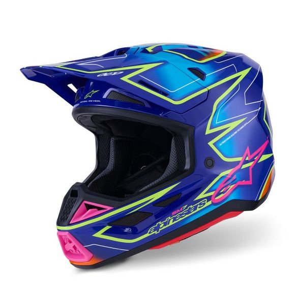 Casque cross Alpinestars S-M7 CAST 2026 - Bleu / RoseRef : AP4045