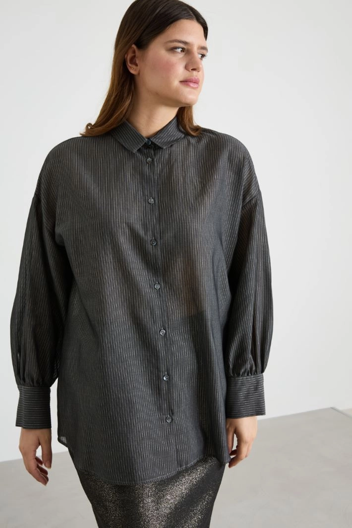 Cotton and silk shirt - GREY