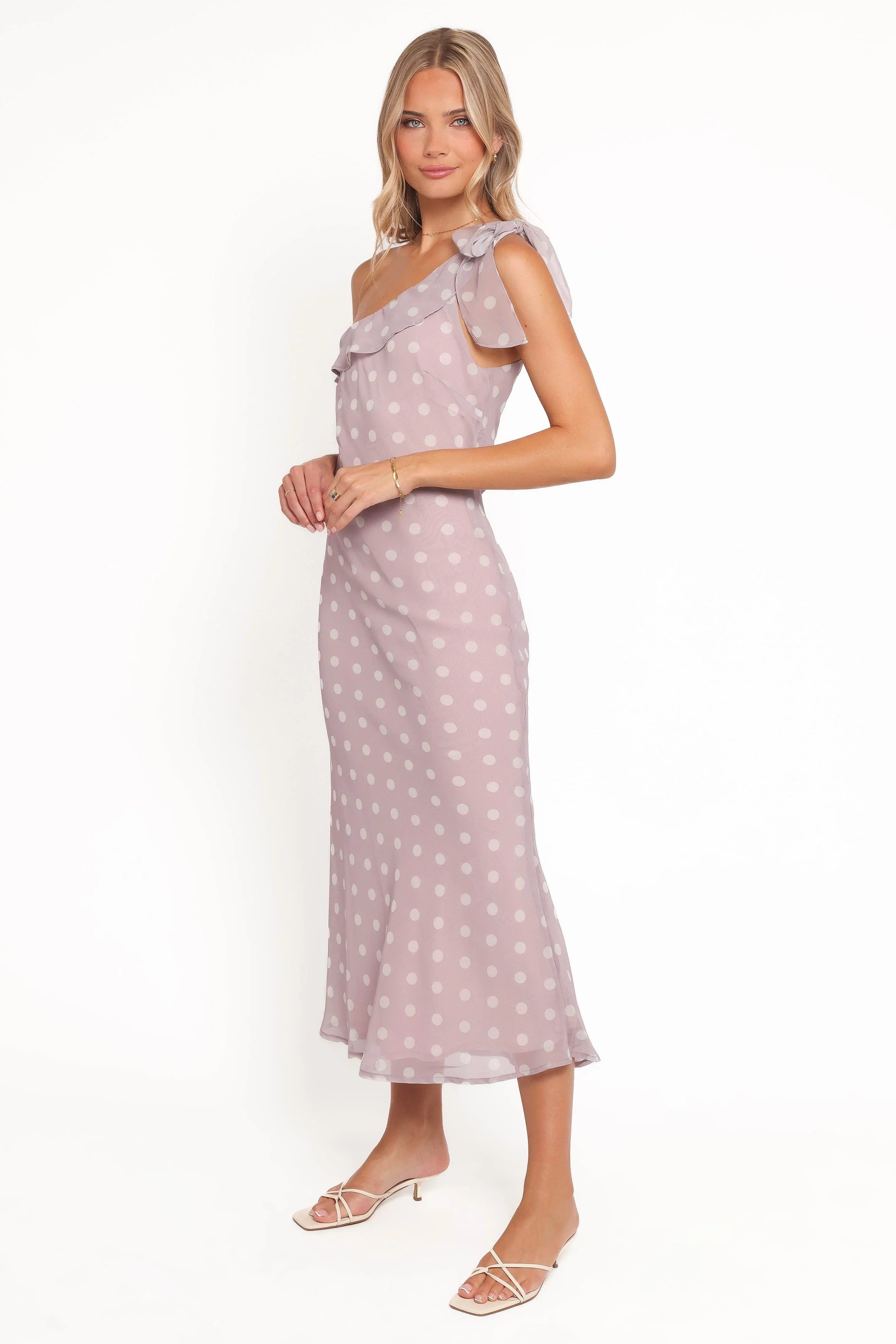 Celestine Maxi Dress - Lavender Polka Dot