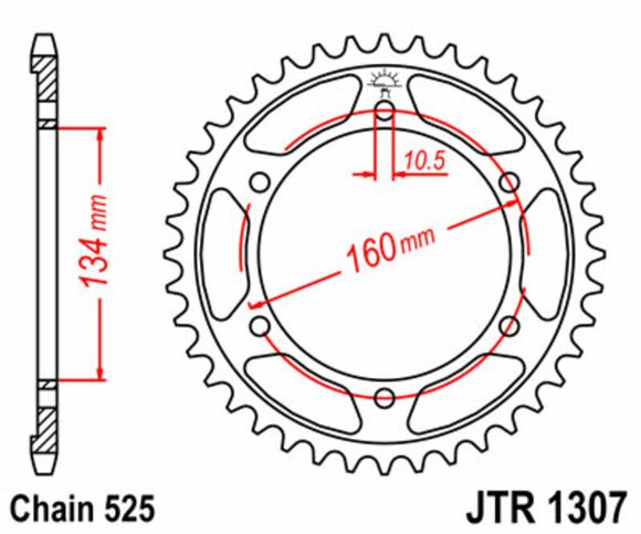 Couronne JT. acier standard 1307 - 525Ref : JTC01267A / 1075498003