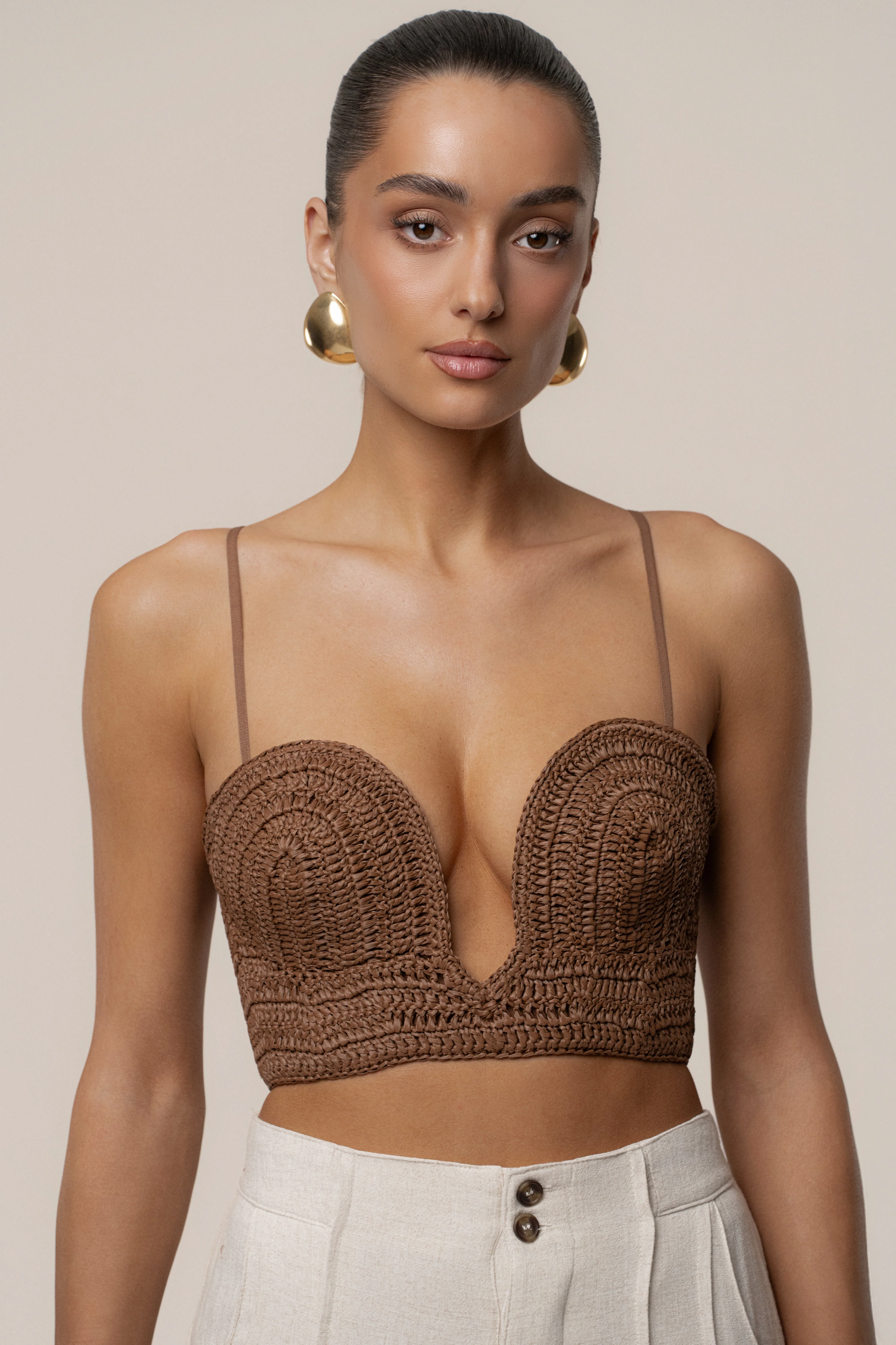 Brown Sail Away Texture Bustier