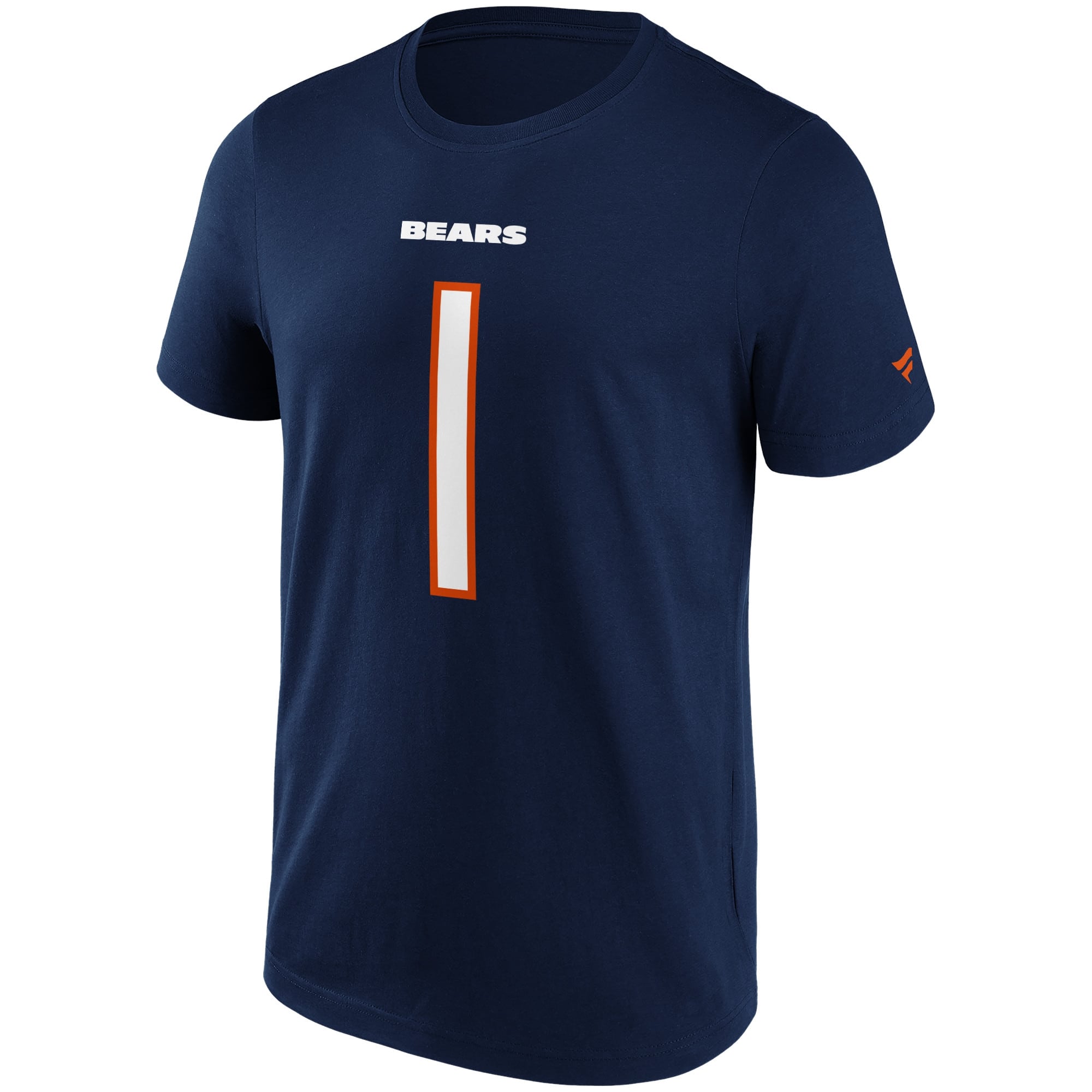 Justin Fields #1 Chicago Bears Iconic Player NFL T-Shirt Navy