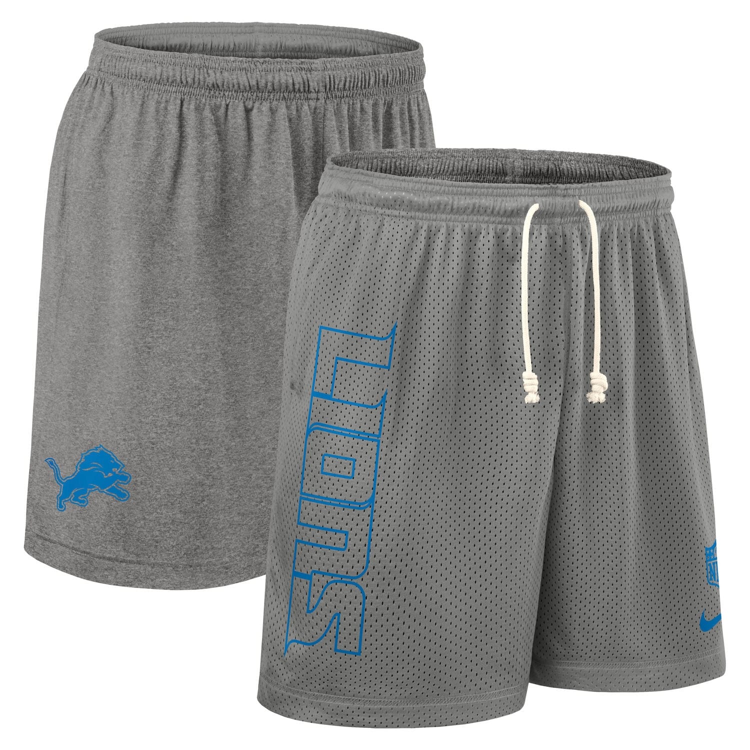 Detroit Lions 2025 NFL Sideline Reversible Mesh Nike Dri-FIT Shorts Gray