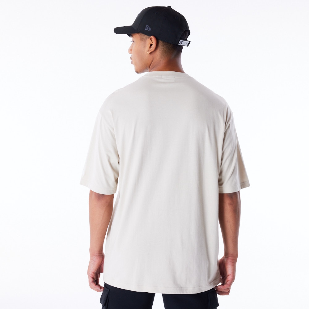 Brooklyn Nets Retro New Era Oversized NBA T-Shirt Beige
