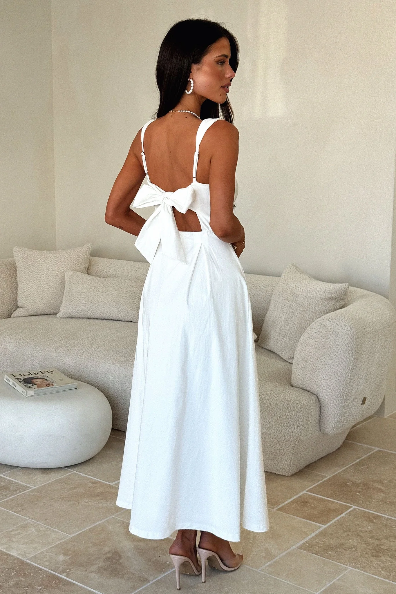 Chantelle Square Neck Midi Dress - White