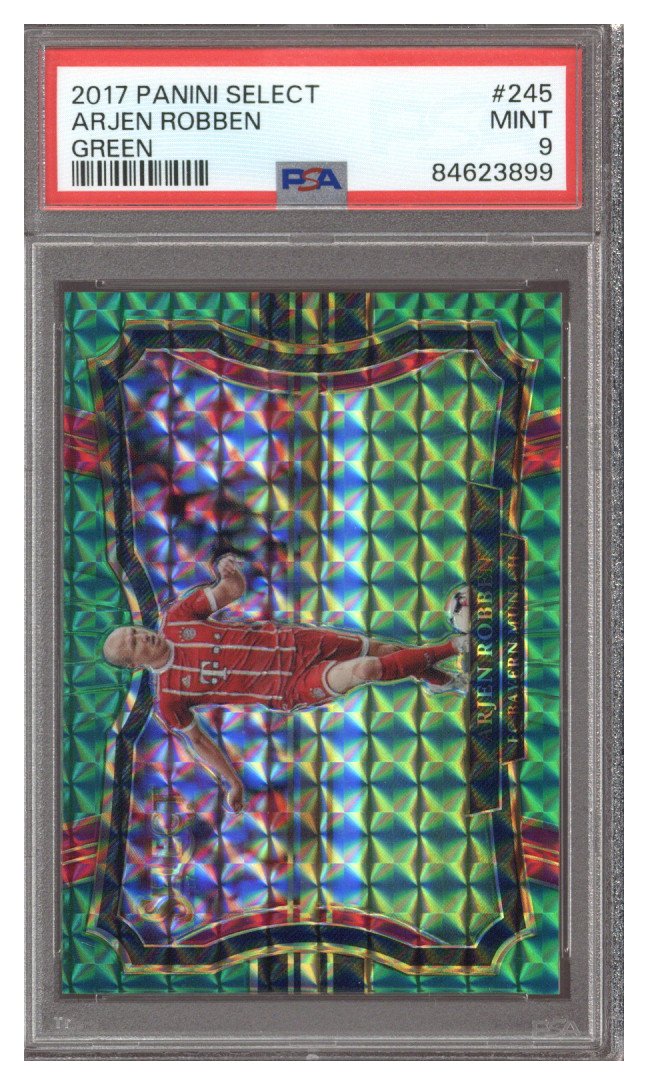 2017 Select Green Arjen Robben /5 #245 PSA 9 MINT
