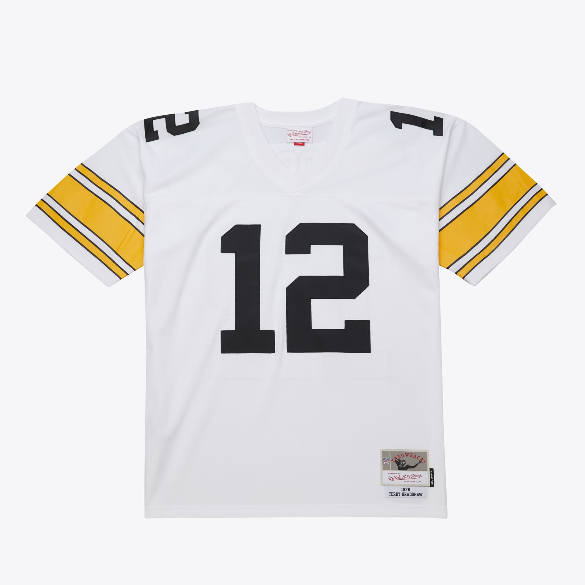 Terry Bradshaw #12 Pittsburgh Steelers 1976 Legacy Throwback NFL Jersey White