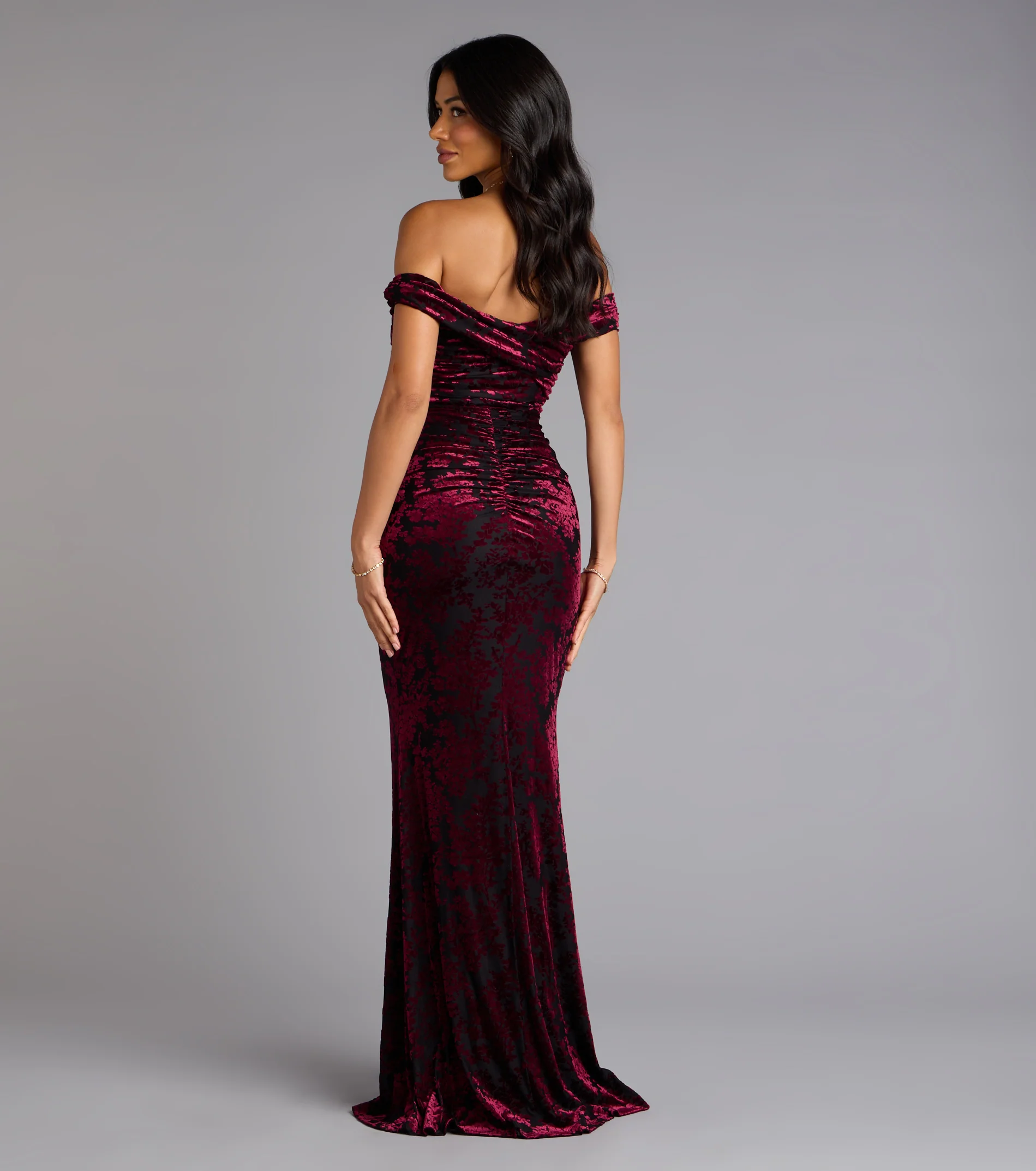 Sylvia Velvet Off-The-Shoulder Formal Dress