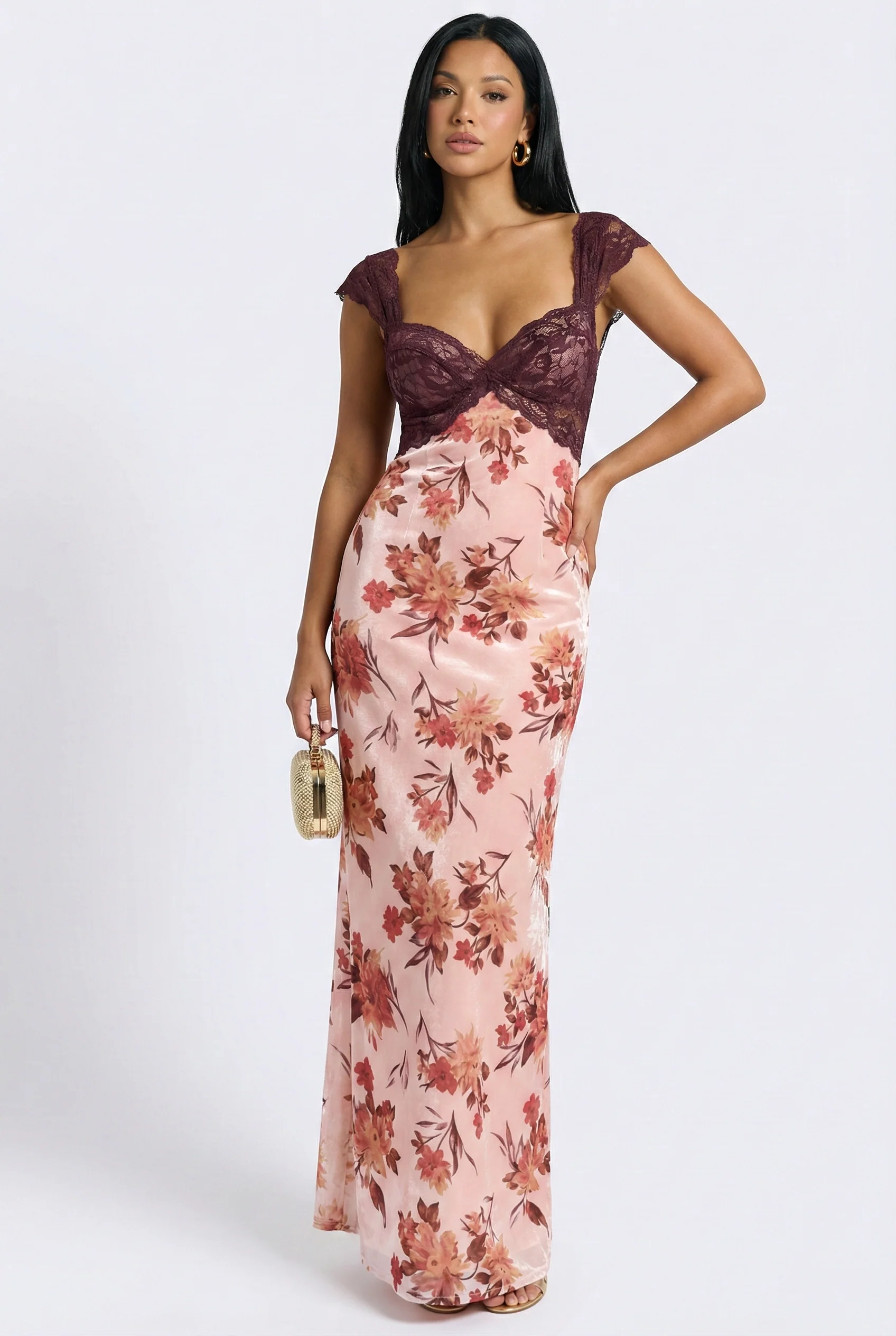 Velvet Bloom Maxi Dress