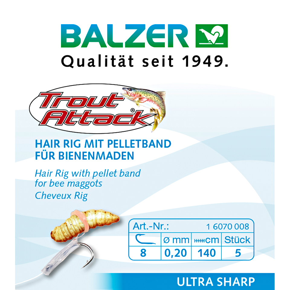 Trout Attack Fishing hook Bee Maggot Hair Rigs