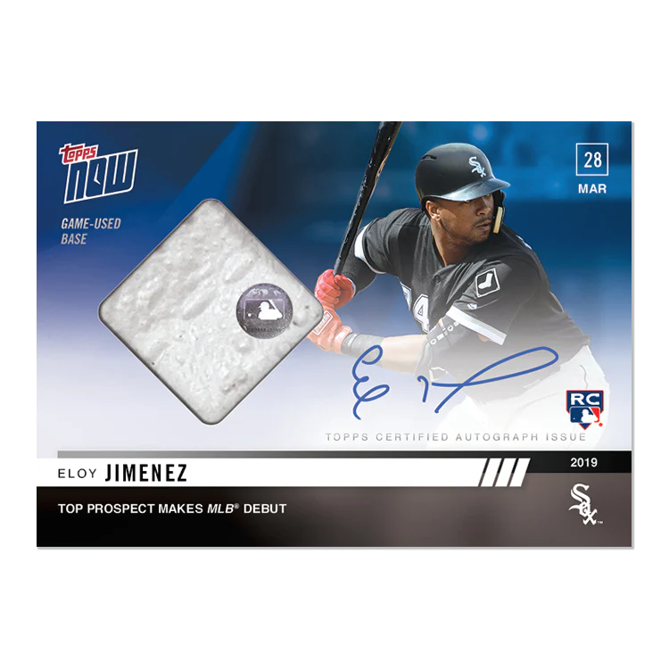 On-Card Auto Base Relic # to 49 - Eloy Jimenez - MLB TOPPS NOW® Card 17B
