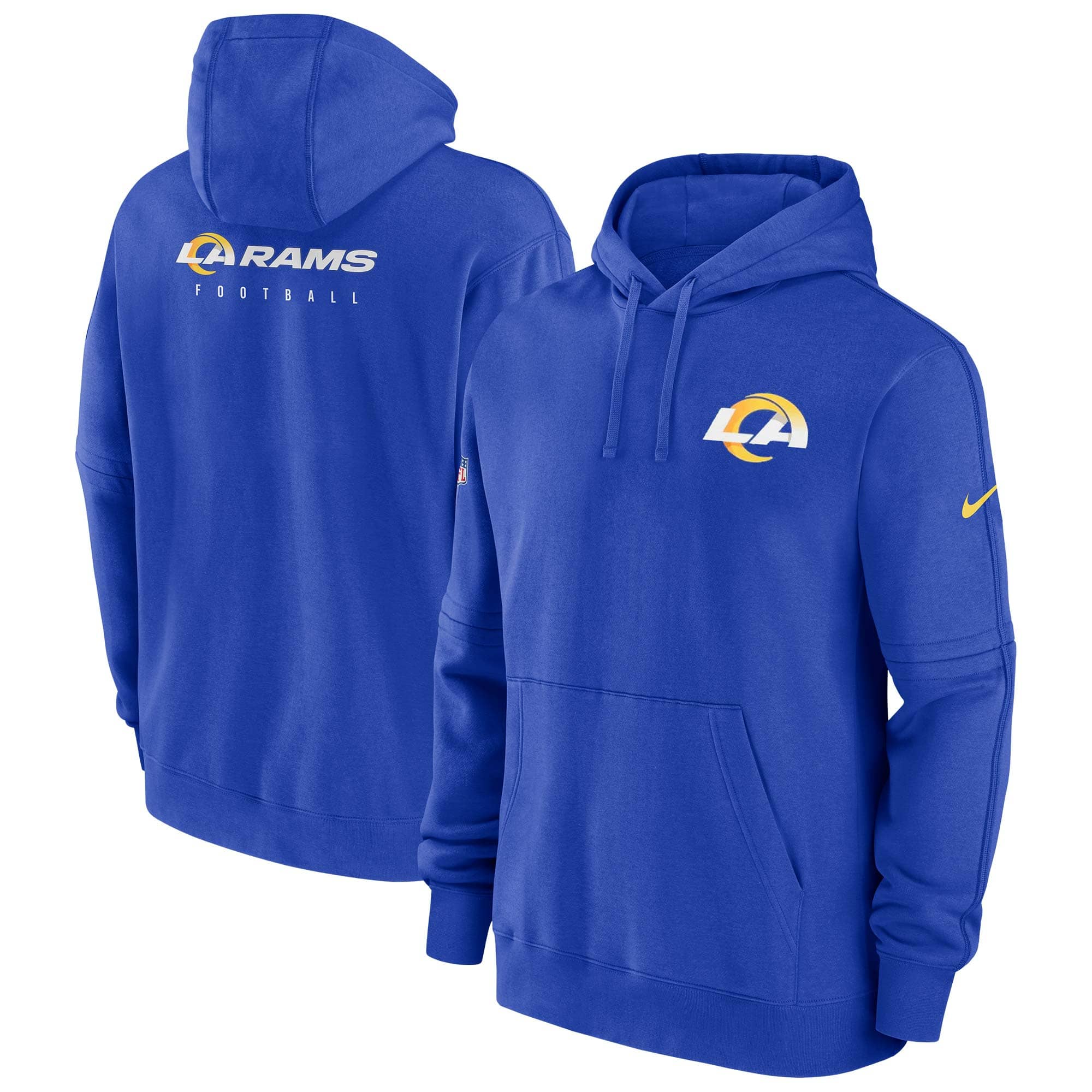 Los Angeles Rams 2023 NFL Sideline Nike Club Hoodie Blue