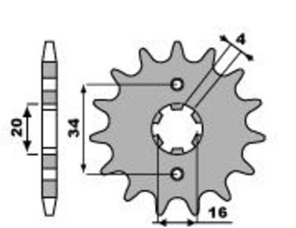 PBR Steel Standard 263 - 428 Countershaft SprocketRef: Pbr00769A / 1077643001