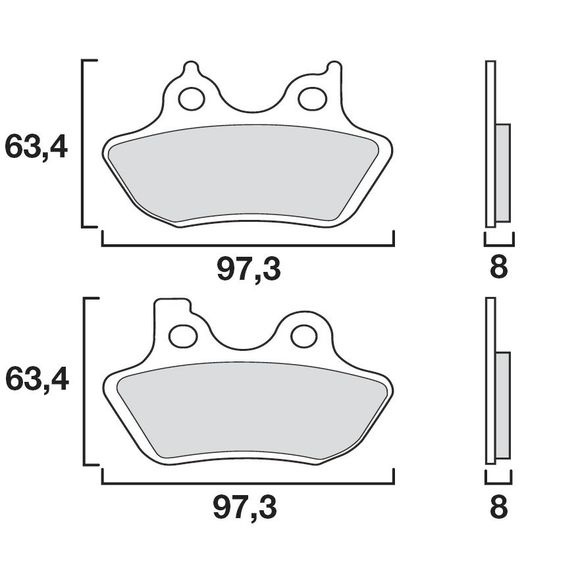 Brembo Sinter Sintered Metal brake pads front or rear (depending on model)Ref: 07HD16SA
