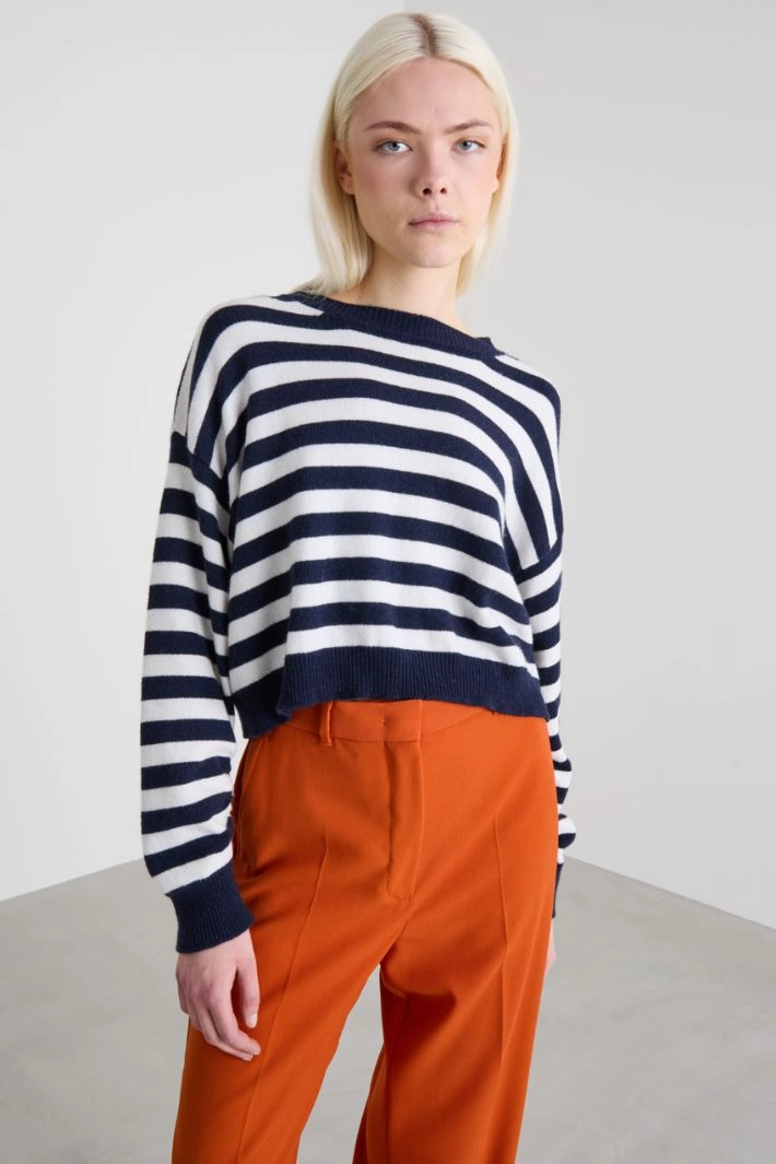 Viscose and wool sweater - NIGHT BLUE