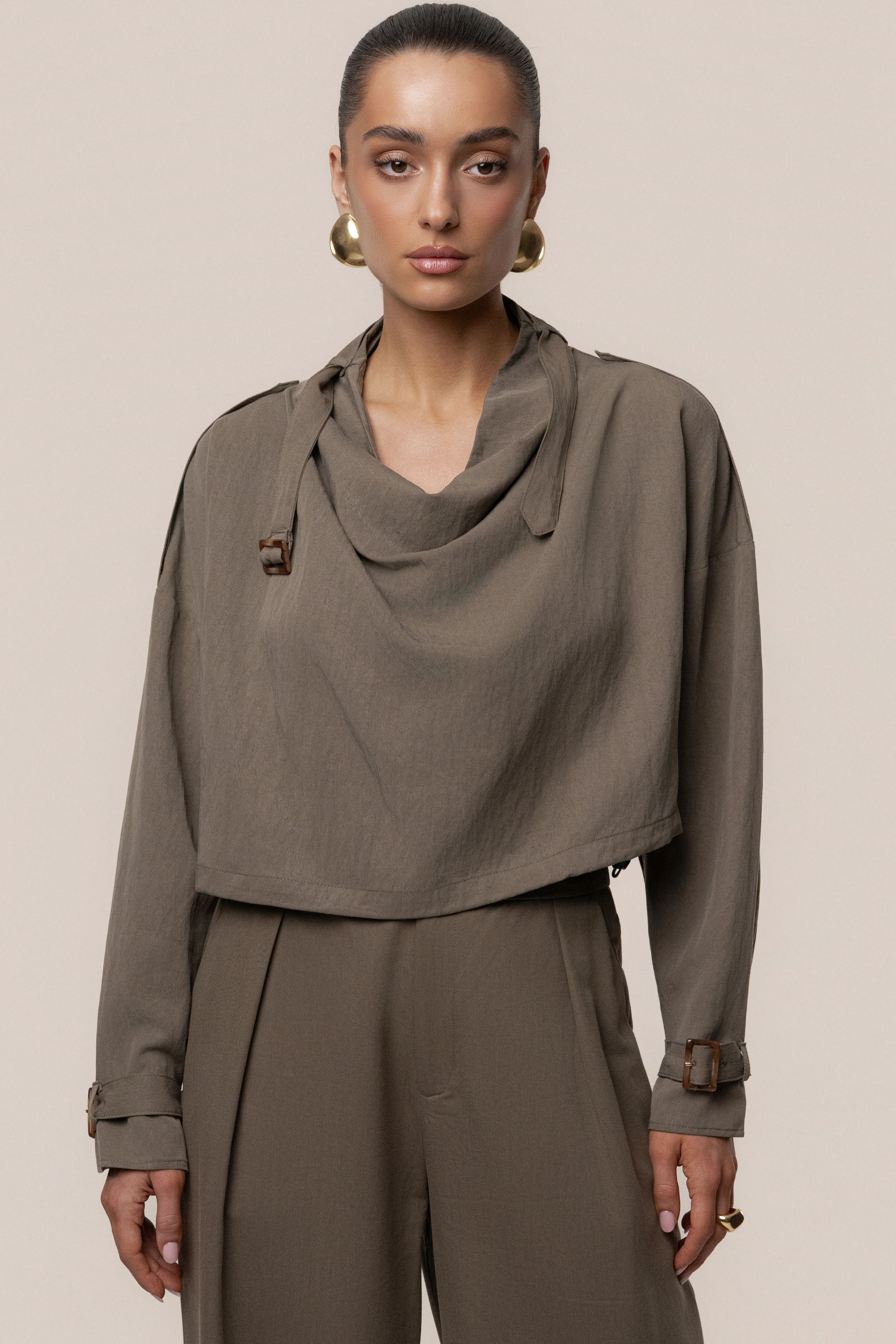 Dark Taupe Wanderlust Crop Top