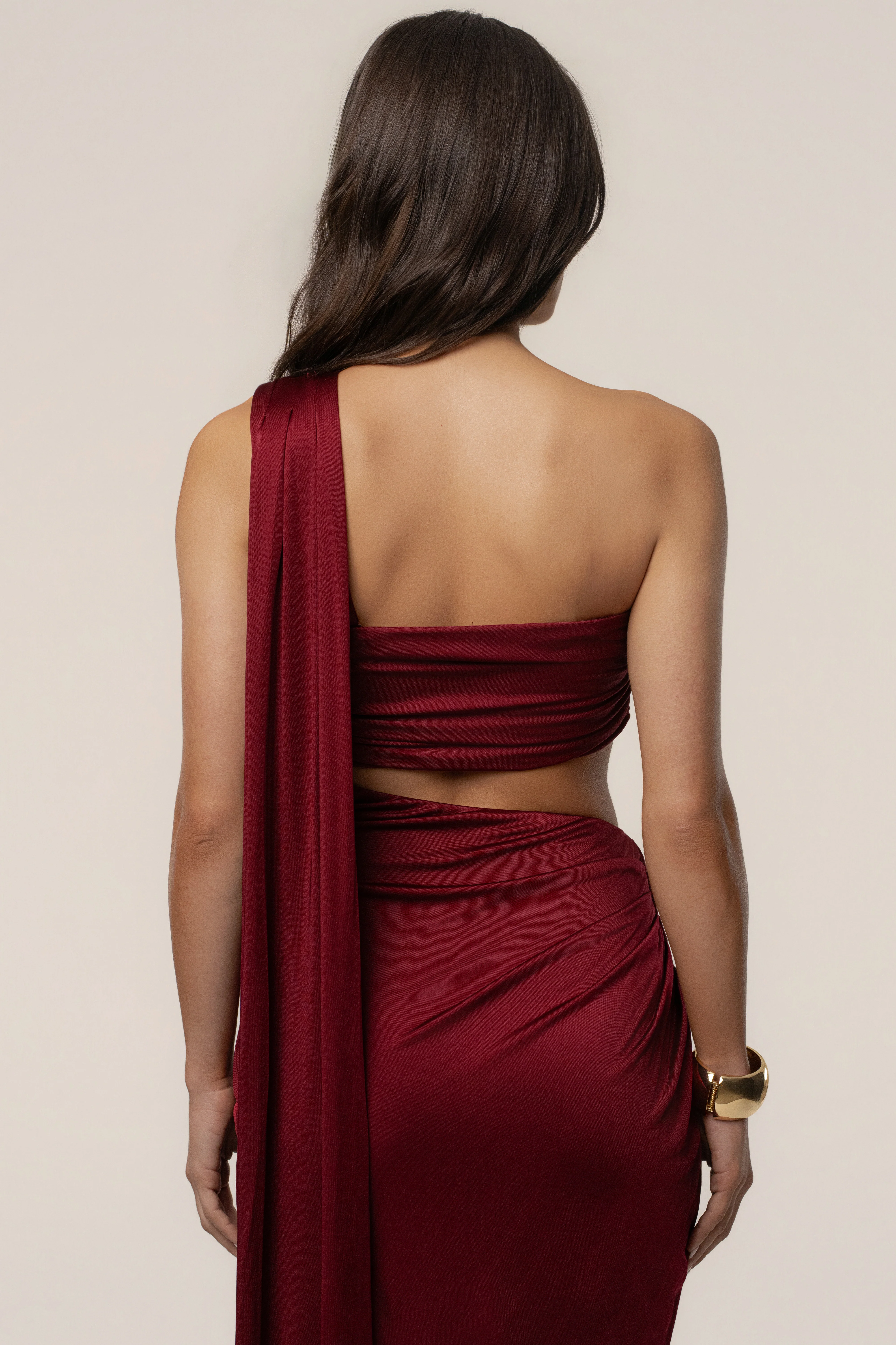 Burgundy Love And Legacy Draped Dress
