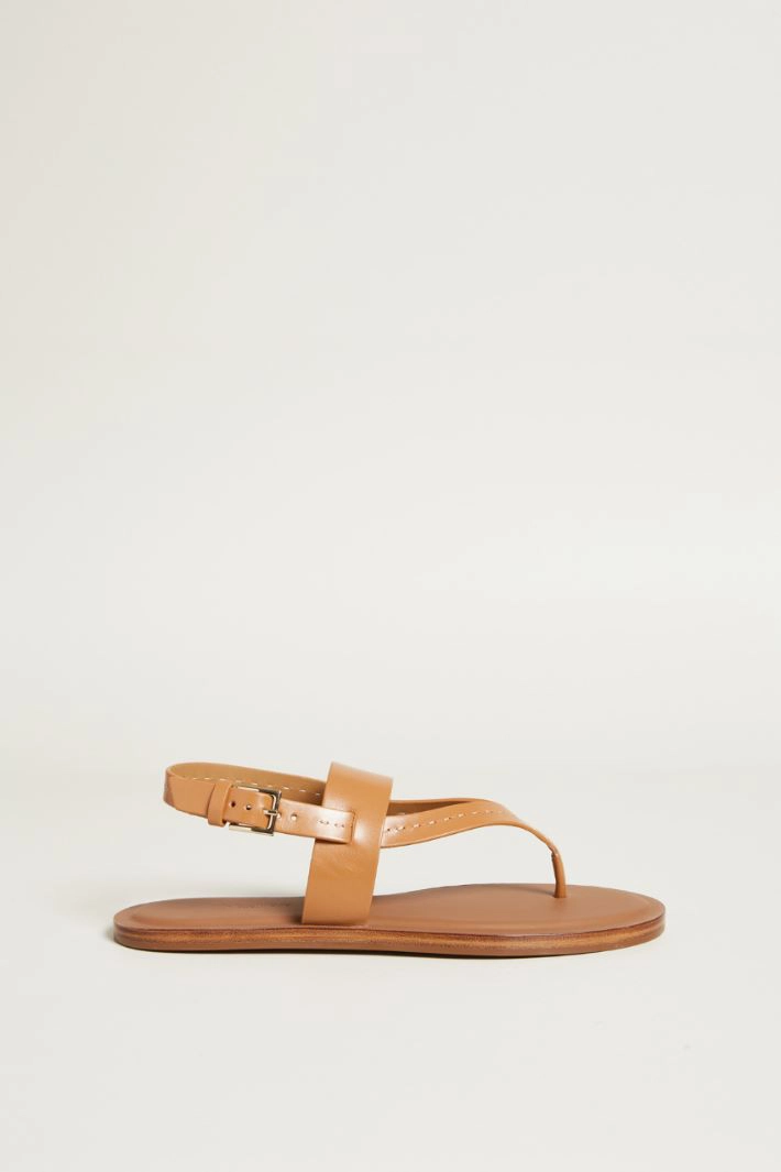Leather thong sandals - LEATHER