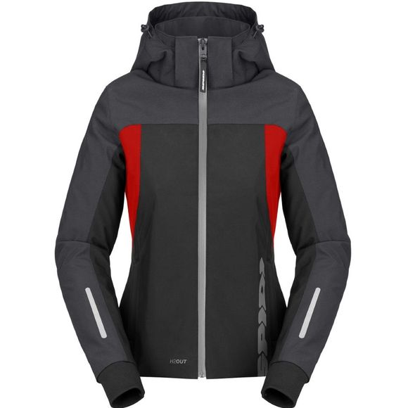 Spidi HOODIE H2OUT II LADY Motorcycle Jacket - Grey / RedRef: Spi0610-C63762