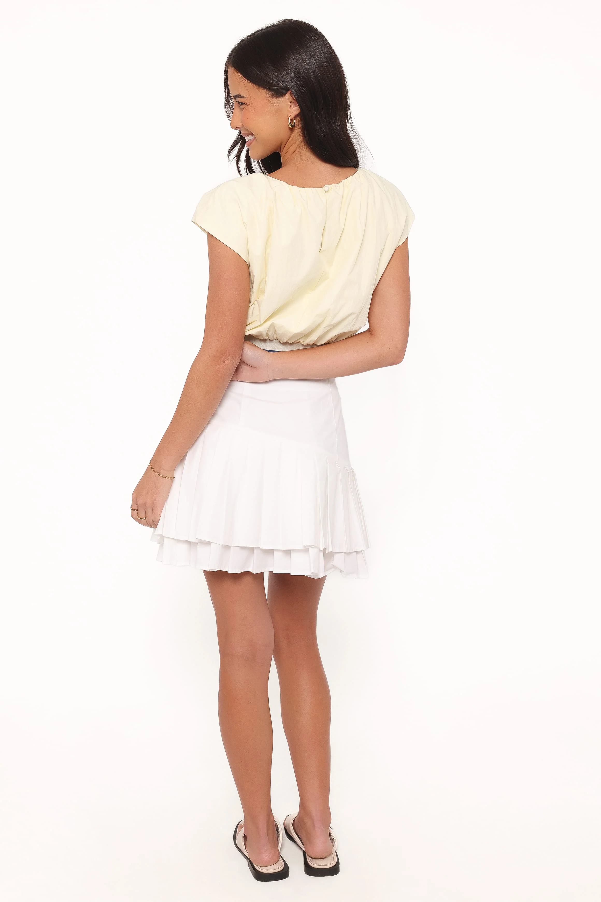 Cygnus Pleated Mini Skirt - White