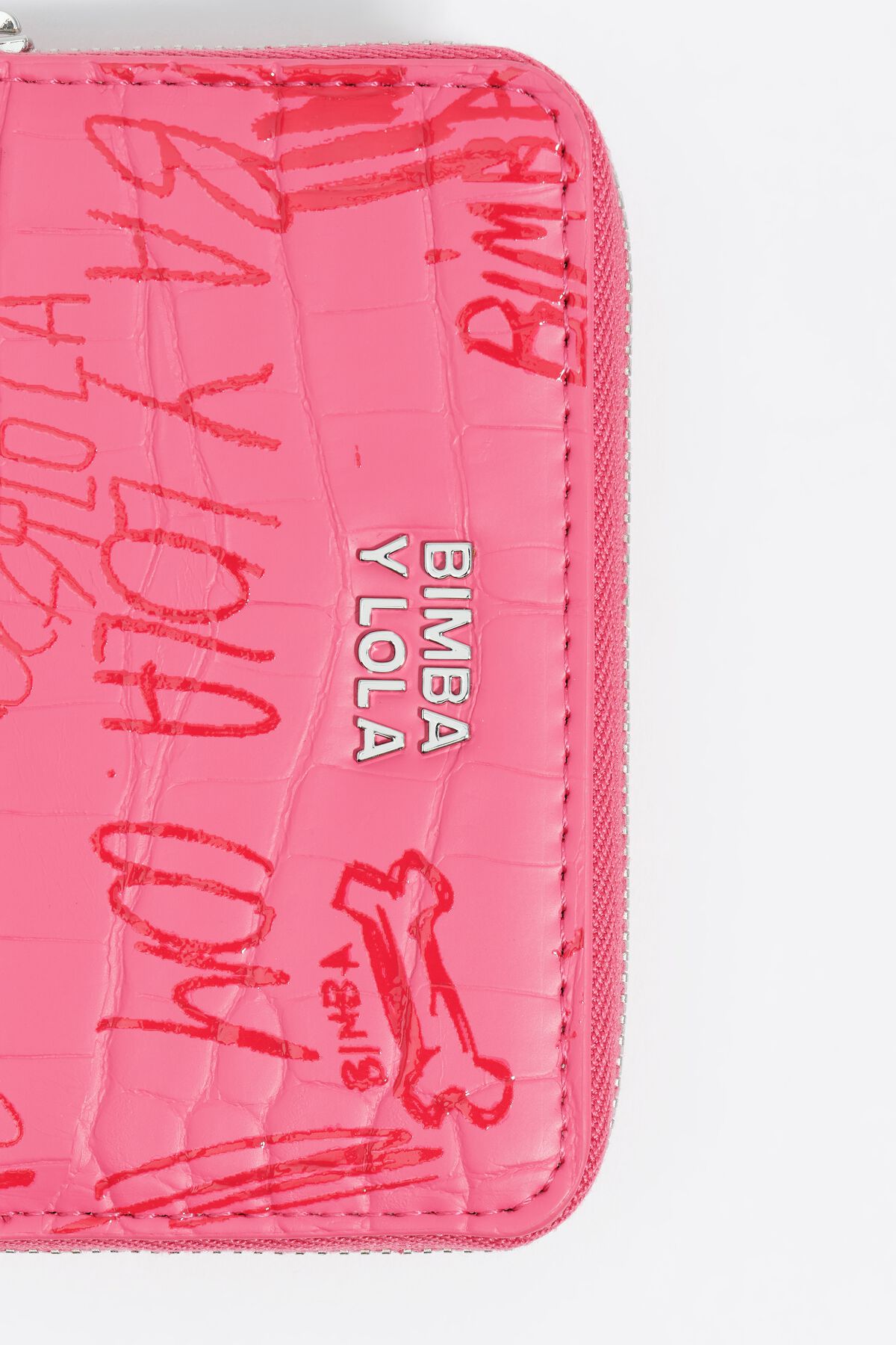 Berry pink flap purse with BIMBA logos