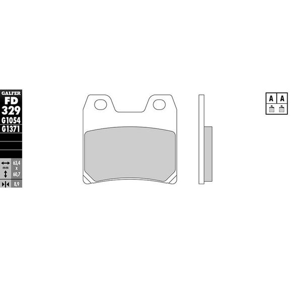Galfer Sinter Metal Sintered Rear Brake PadsRef: Fd329G1054