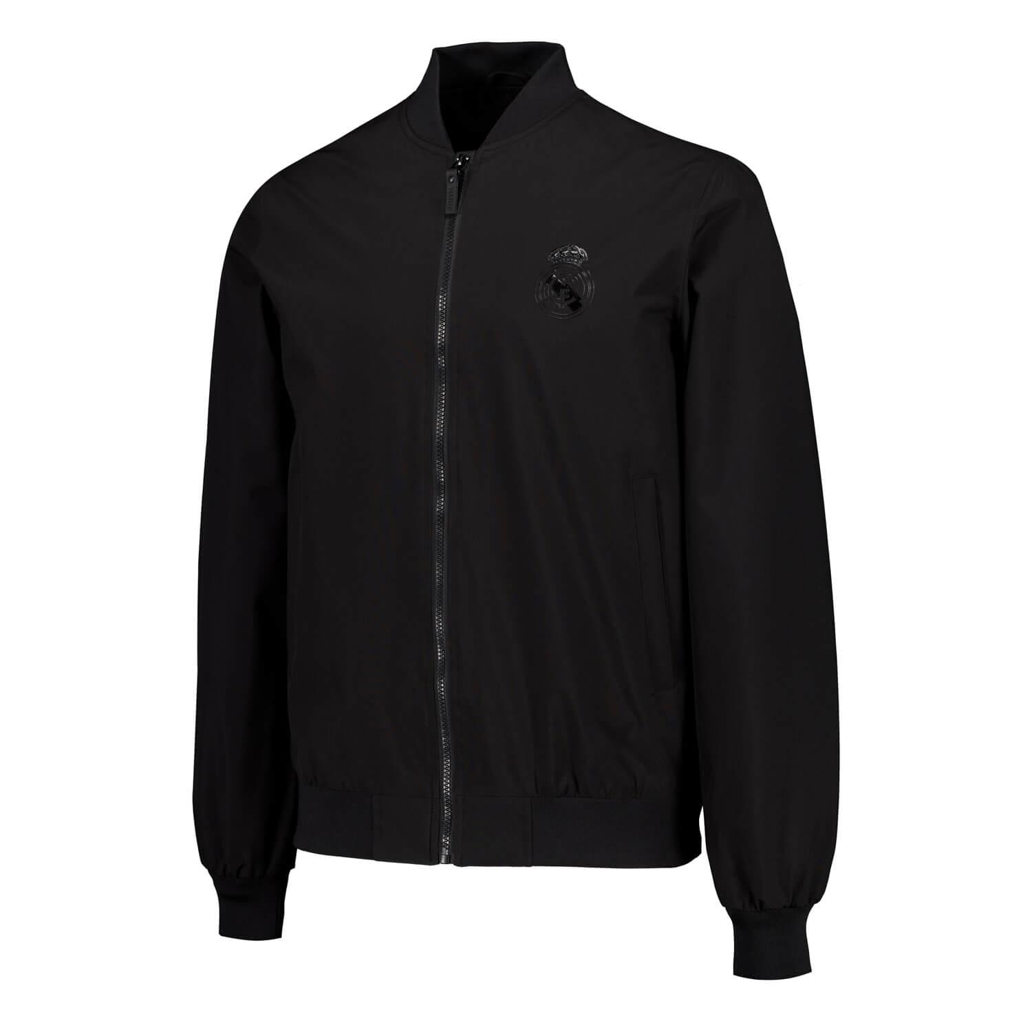Mens Outerwear Bomber Jacket Black Real Madrid