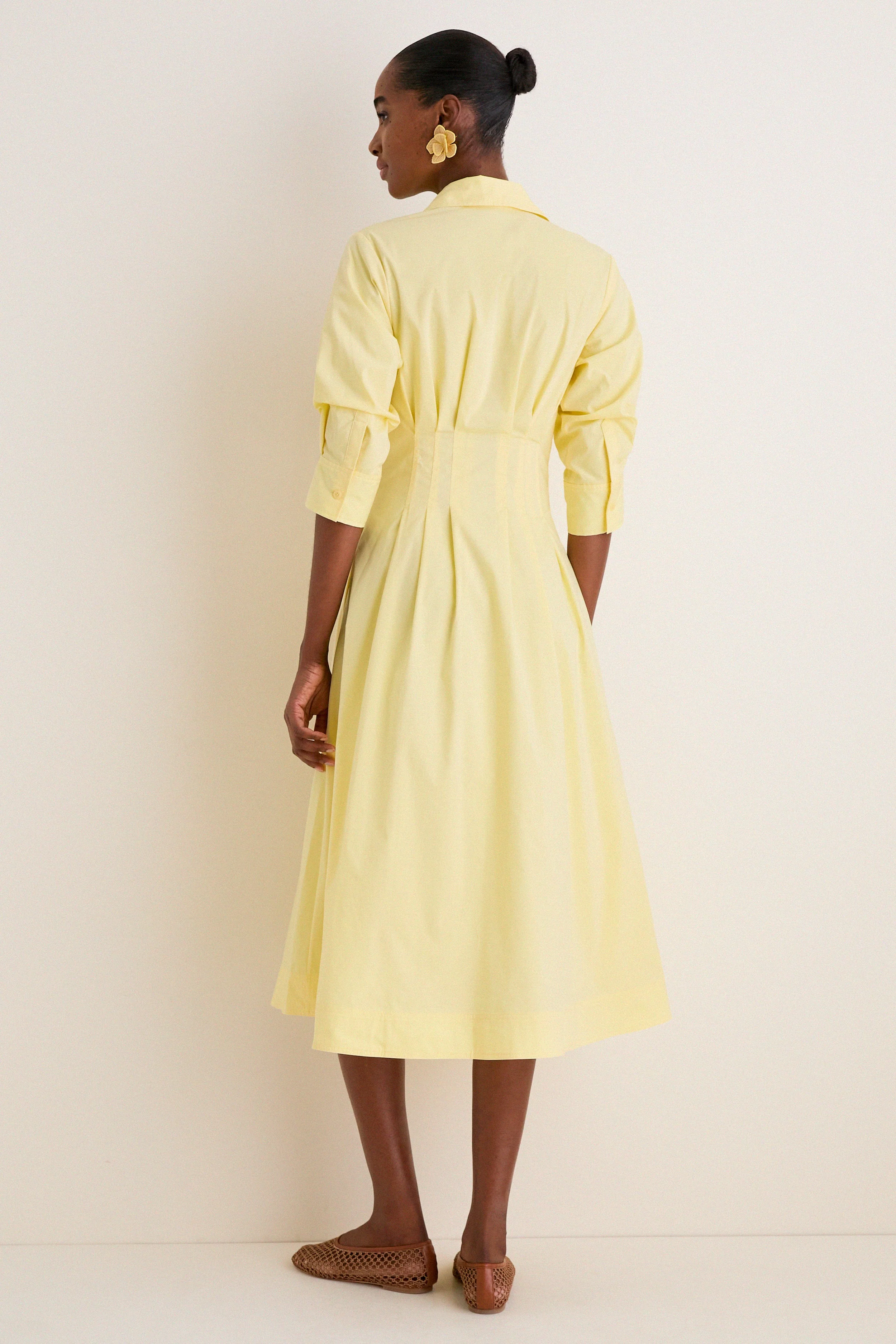 Buttercream Jazz Pintuck Midi Dress