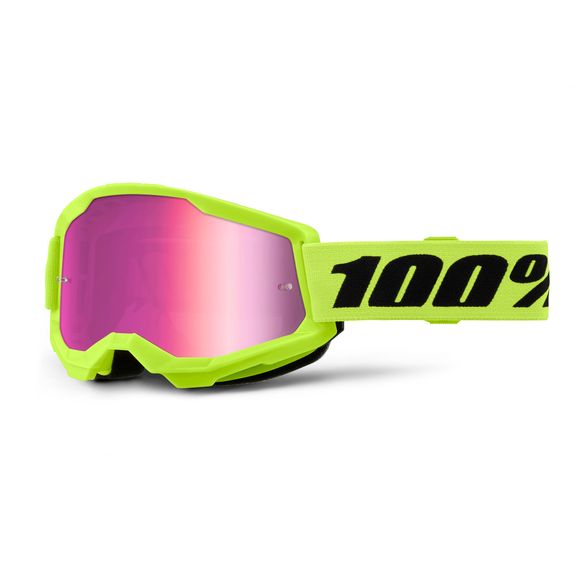 100% STRATA 2 cross mask Fluo Yellow - Mirror Rose 2025 - YellowRef: CE1367 / 50028-00016