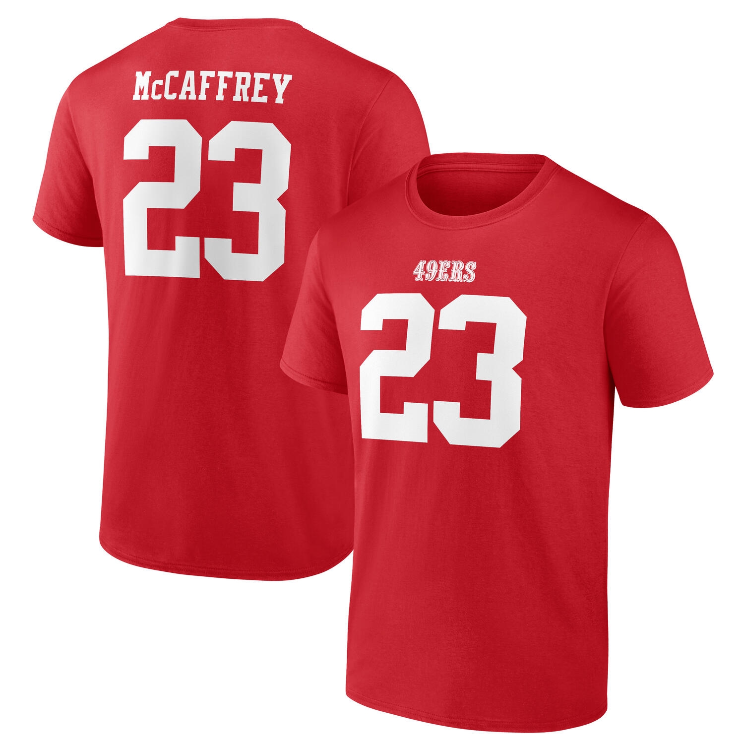 Christian McCaffrey #23 San Francisco 49ers Player NFL T-Shirt Red