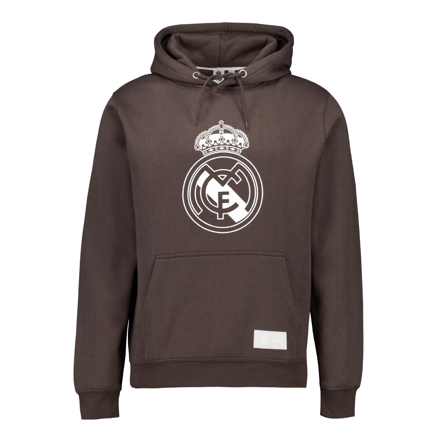 Mens Color Crest Hoodie Washed Black Real Madrid
