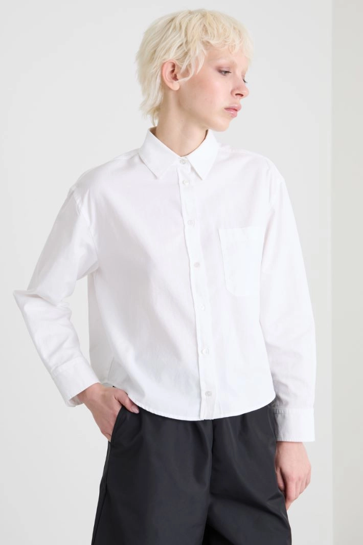Cotton Oxford shirt - WHITE