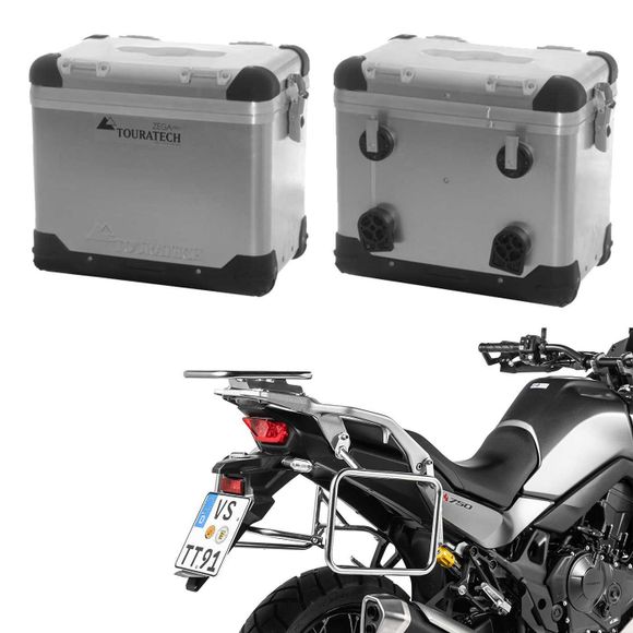 Touratech ZEGA Pro 45/45 suitcase - Gray support included - AluminumRef: Trt01049A / 01-401-5720-0