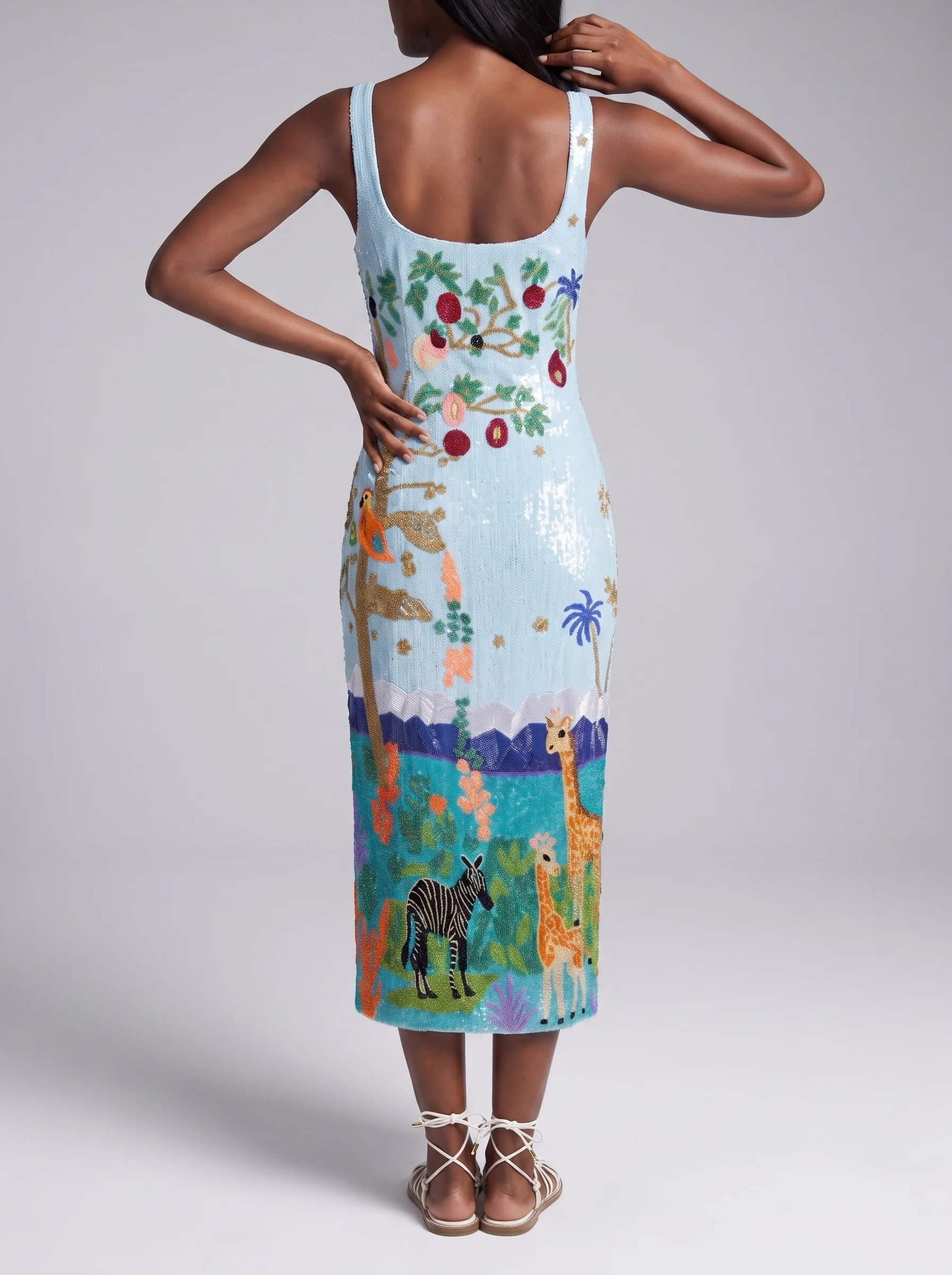 Safari Lagoon Beaded Maxi Dress
