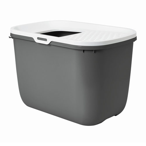 Savic Hop In Litter Box - Anthracite/white