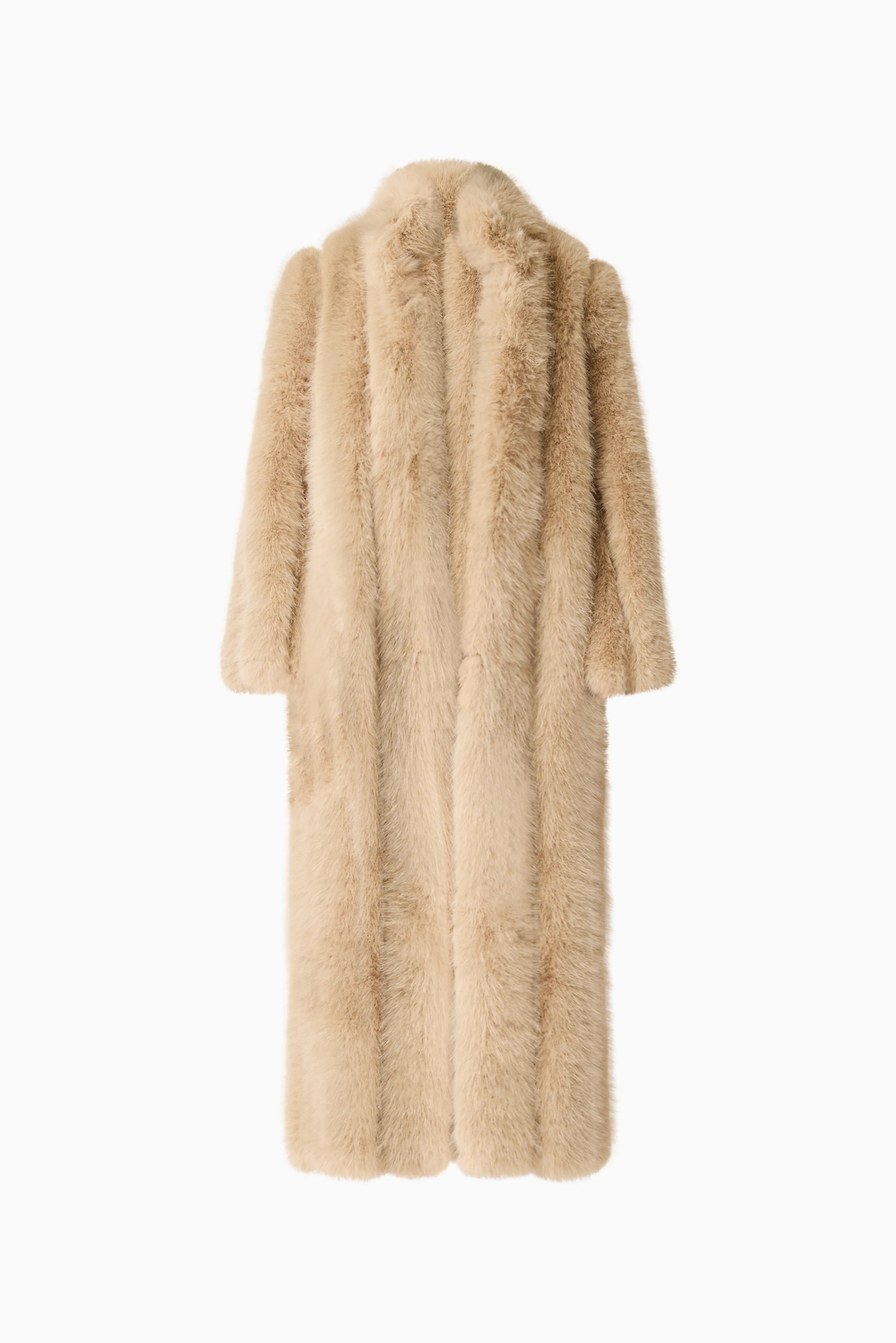 Faux Fur Maxi Coat in Beige