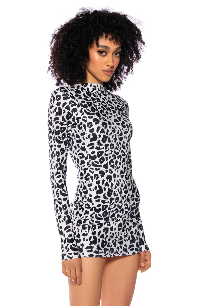 Lotus Animal Print Bodycon Mini Dress