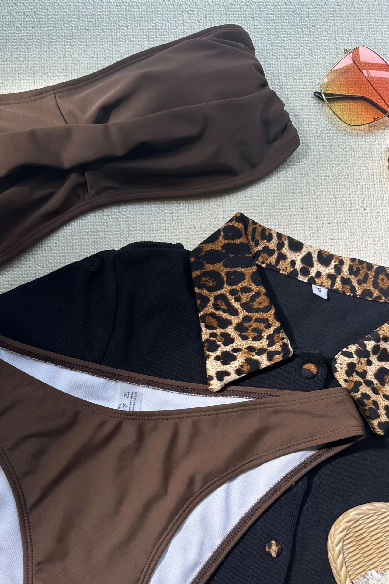 Solid High Waist Bikini Set