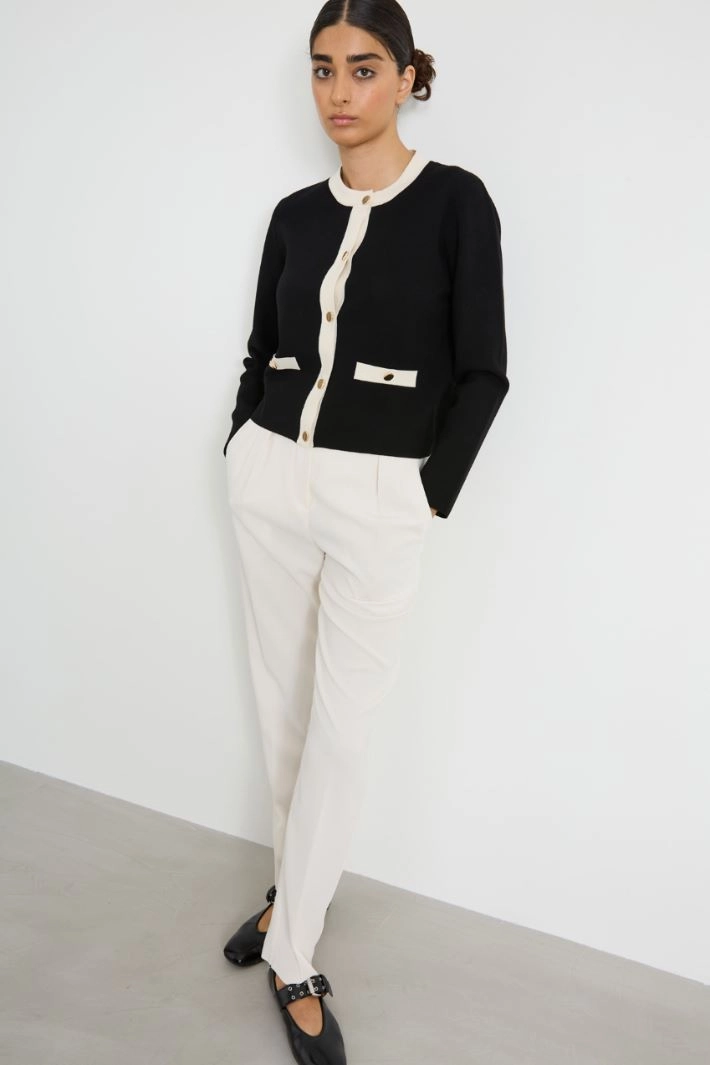 Viscose knit jacket - BLACK