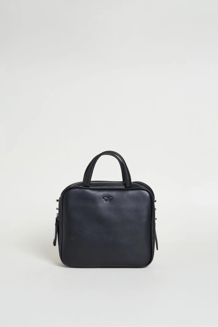 Small leather bowling bag - BLACK