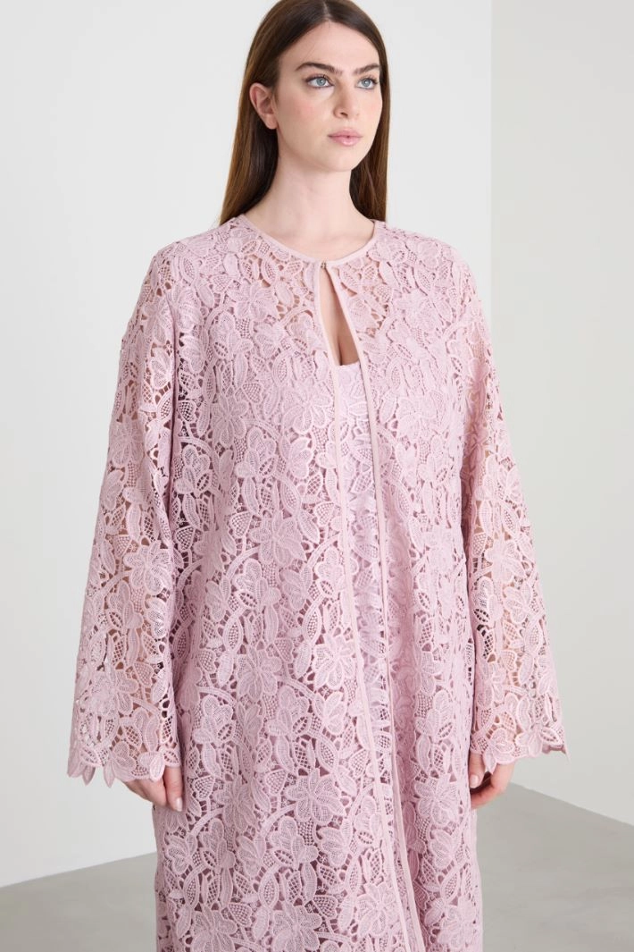 Lurex lace dress - LIGHT PINK